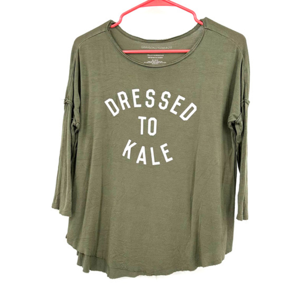 Grayson Threads size XS Dressed to Kale graphic green t-shirt loose fit